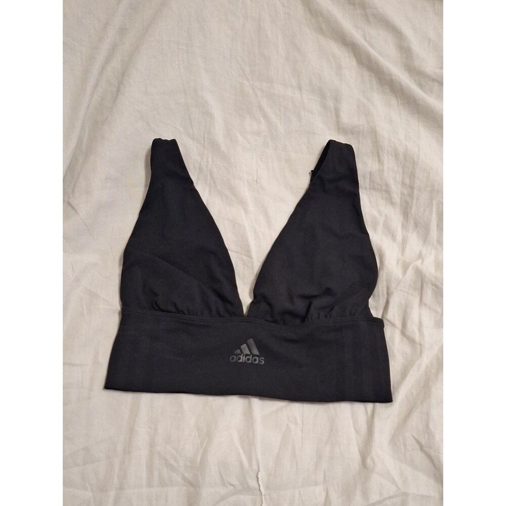 adidas Black Low-Impact V-Neck Sports Bralette